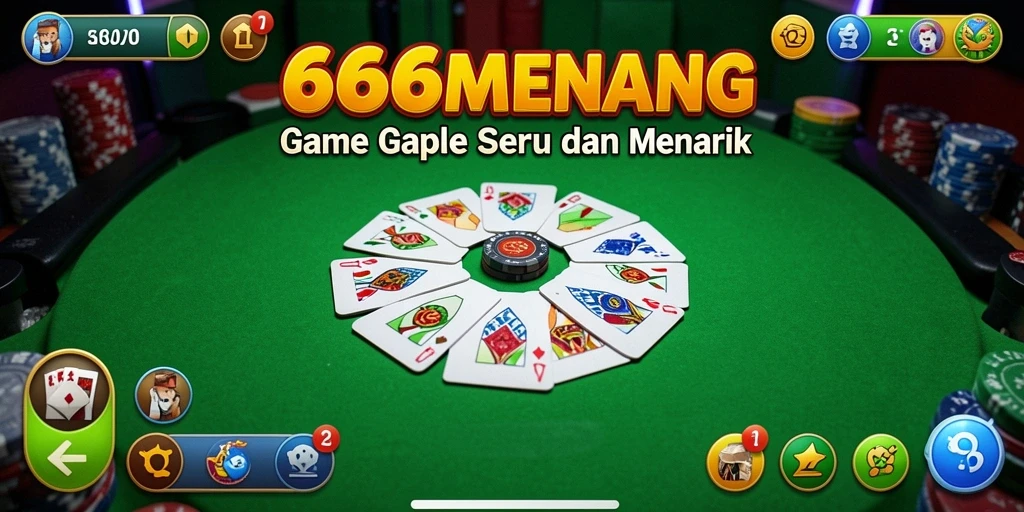 Tampilan gameplay Gaple dalam 666MENANG yang mengasyikkan.