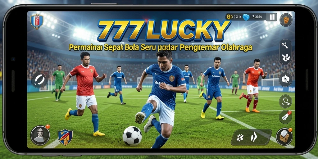 Tampilan gameplay menarik dari 777LUCKY dengan aksi sepak bola seru.