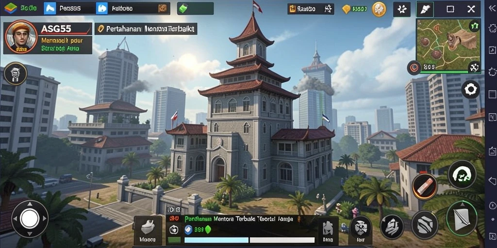 Tampilan screenshot ASG55 menampilkan aksi menara pertahanan yang mendebarkan.