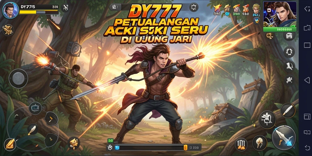 Screenshot dari gameplay action DY777 yang mendebarkan.