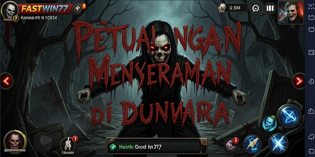 Screenshot gameplay FASTWIN77 yang menampilkan suasana Horror menegangkan.