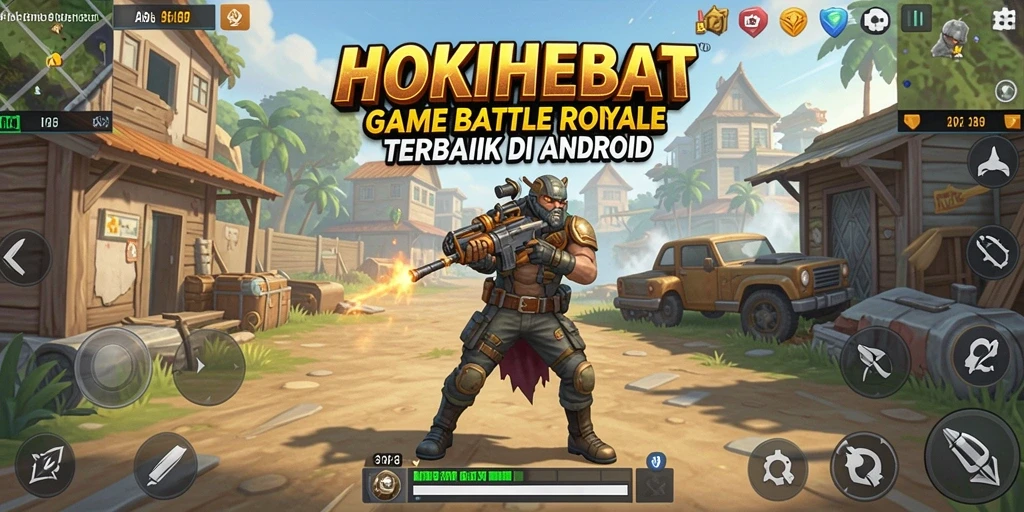 Tangkapan layar HOKIHEBAT menampilkan aksi pertarungan yang mendebarkan di arena Battle Royale.
