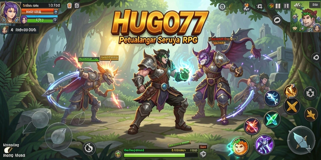 Screenshot menampilkan karakter dalam pertempuran epik di HUGO77