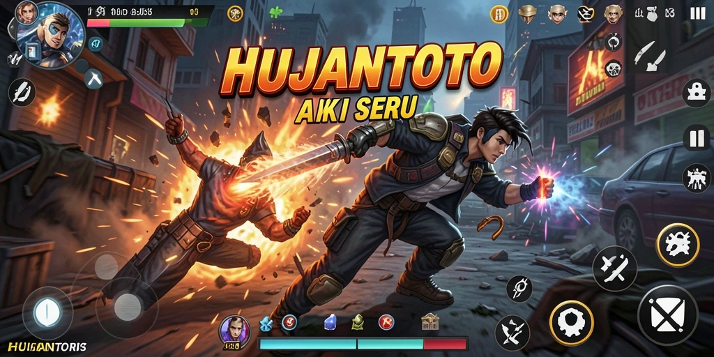 Gameplay seru HUJANTOTO dengan aksi menegangkan.