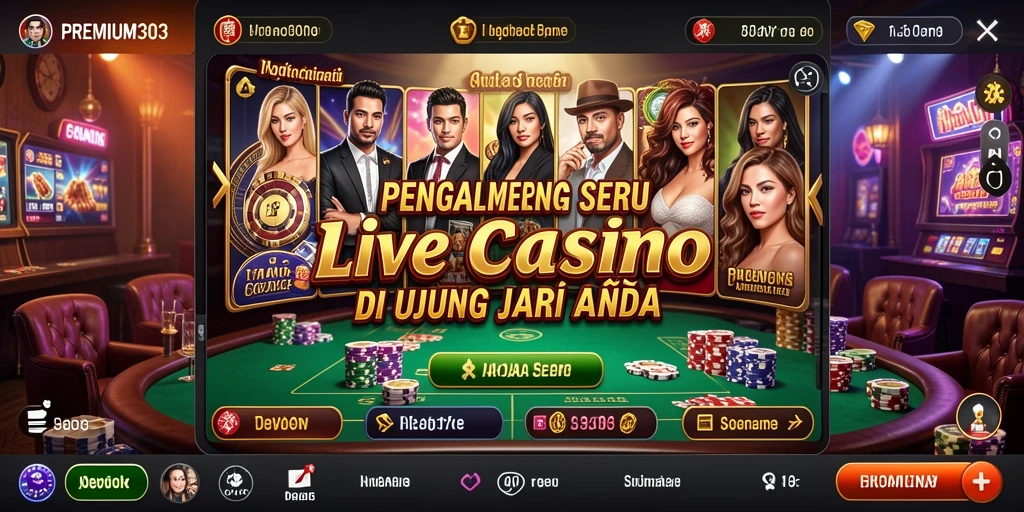 Tampilan antarmuka PREMIUM303 yang memukau dalam permainan Live Casino.