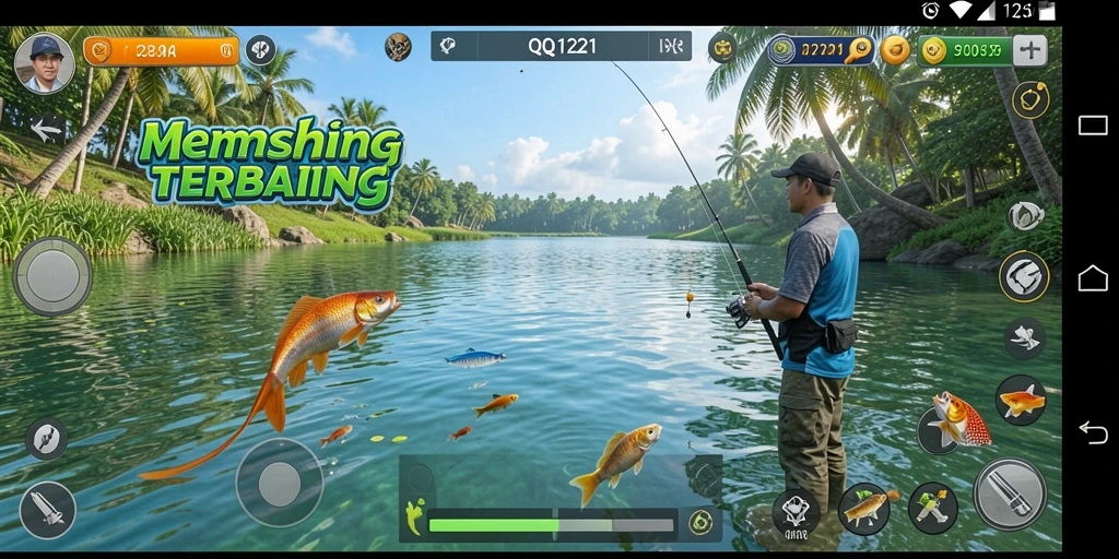 Tampilan gameplay QQ1221 yang seru dan menengangkan saat memancing.