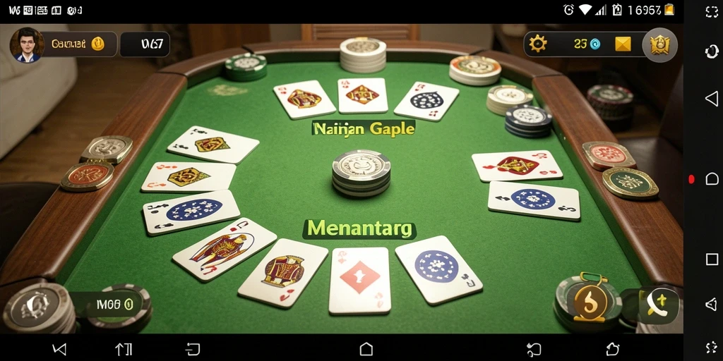 Tampilan gameplay W67 yang menarik dengan suasana Gaple.