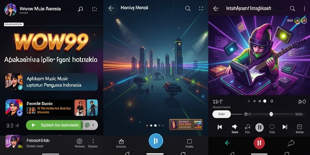 Screenshot WOW99 menampilkan gameplay musik yang interaktif dan menyenangkan.